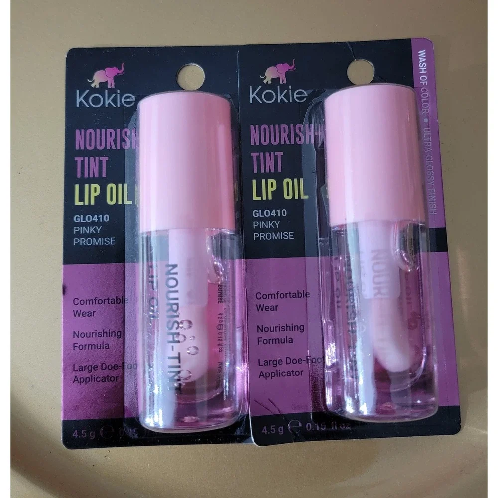 Kokie Nourish Tint Lip Oil‎ Pinky Promise GLO410 Ultra-Glossy Finish 4.5g 8 each
